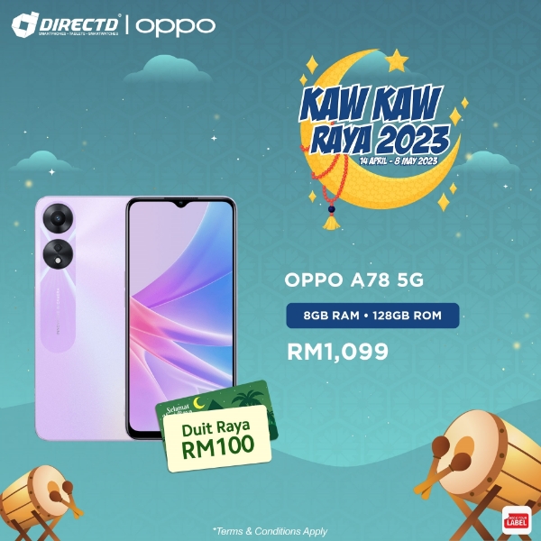 Picture of OPPO A78 5G [8GB + 8GB Extended RAM | 128GB ROM] KAW KAW RAYA 2023🌙