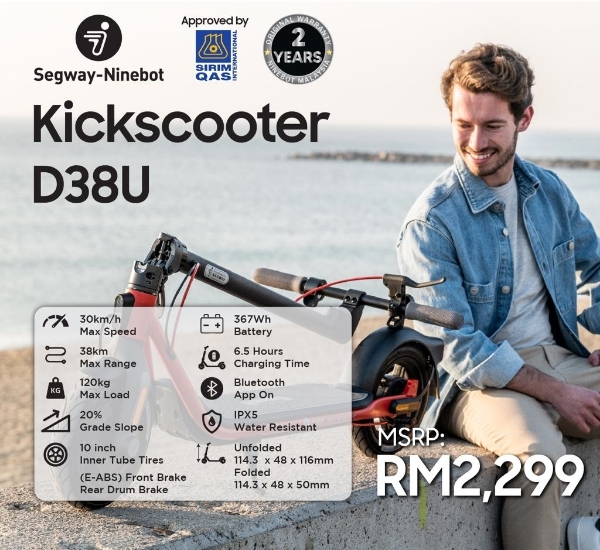 Picture of SegWay-Ninebot Kickscooter D38U - Sirim Approved