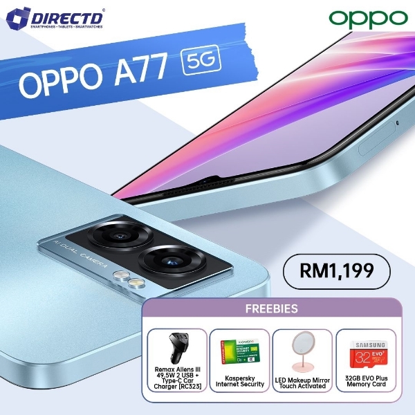 Picture of OPPO A77 5G [NEW MODEL] + 4 AWESOME FREEBIES! ONLY at DirectD