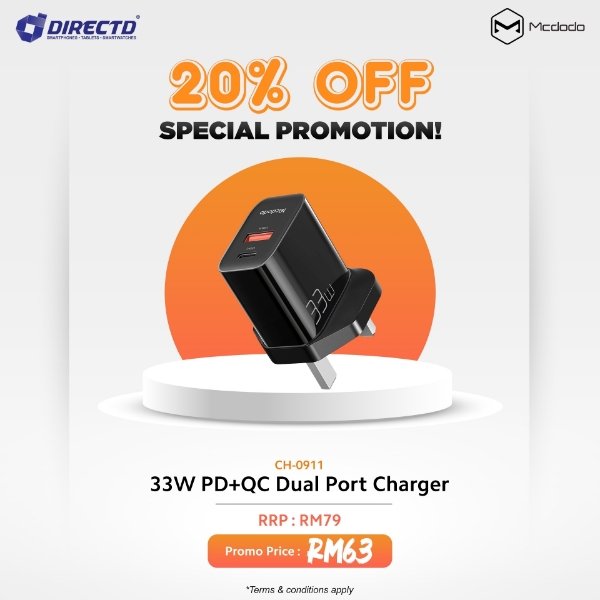 Picture of MCDODO 33W PD+QC Dual Port Charger | Merdeka 36% Discount