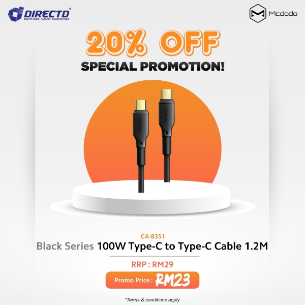 Picture of MCDODO Black Series 100W Type-c to Type-C cable 
