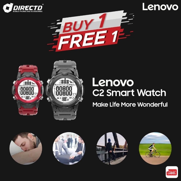 Picture of LENOVO SmartWatch C2 - ORIGINAL by LENOVO! BUY 1 FREE 1 PROMO! RM159 GET 2 SmartWatch