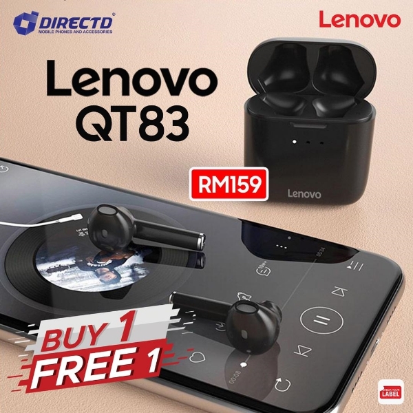 Picture of LENOVO TWS QT83 - Bluetooth 5.0 Earphones With Noise Cancelling HD Call - BUY 1 FREE 1 (RM159 get 2 pairs)