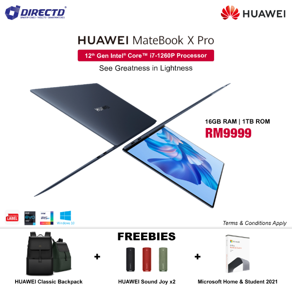 Picture of HUAWEI MateBook X Pro 2022 (12th Gen Intel® Core™ i7 | 16GB RAM | 1TB ROM) NEW MODEL! + FREEBIES