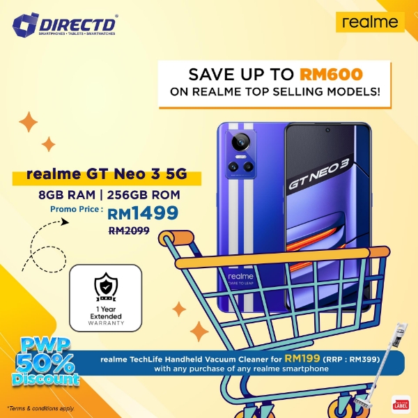 Picture of [RM600 OFF] realme GT NEO 3 [8GB RAM | 256GB ROM] FREE Extended Warranty