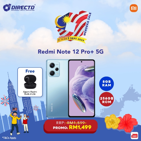 Picture of Xiaomi Redmi Note 12 Pro+ 5G [8GB RAM | 256GB ROM] Free Xiaomi Redmi Buds 4 Lite - Merdeka Sale 🇲🇾