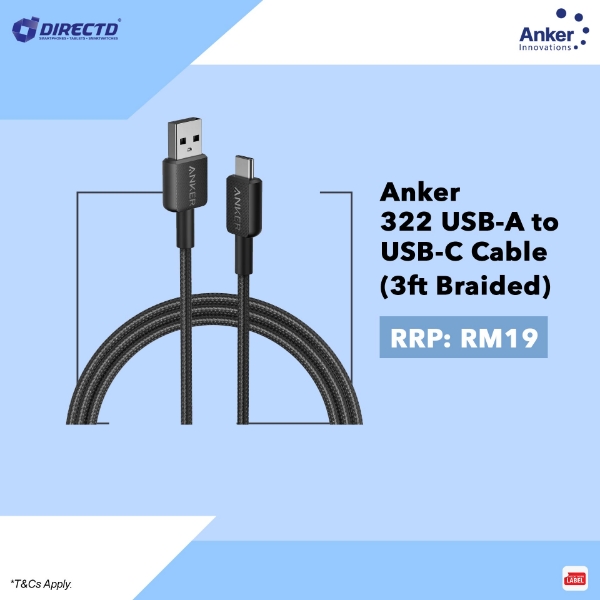 Picture of Anker 322 USB-A to USB-C Cable (3ft Braided)