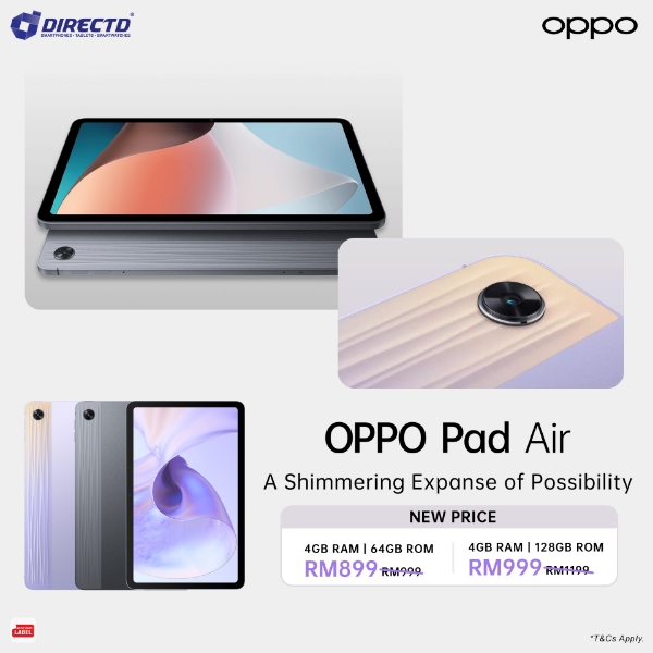 [NEW PRICE] OPPO Pad Air [4GB RAM | 64GB / 128GB ROM] 2K Display with 4  Stereo Speakers Multi-Screen Connect | Powerful Performance
