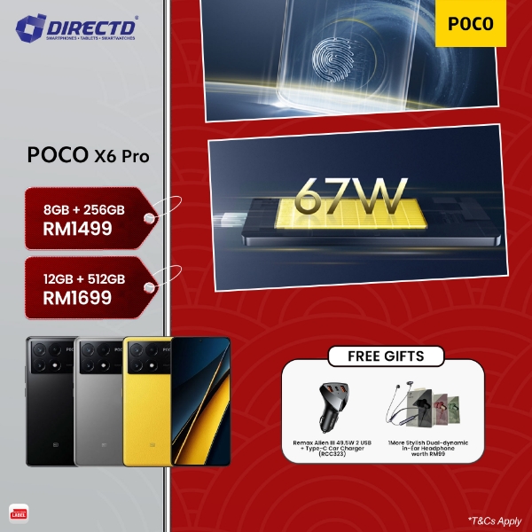 Picture of POCO X6 Pro 5G [8GB + 256GB | 12GB + 512GB] Dimensity 8300-Ultra | 64MP Triple Camera OIS |  67W Turbo Charging
