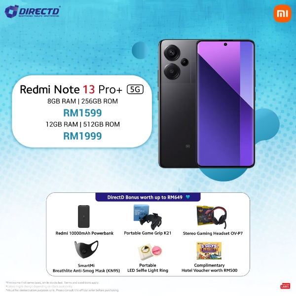 DirectD Retail & Wholesale Sdn. Bhd. - Online Store. 🆕Redmi Note 13 Pro+ 5G  [256GB/512GB ROM]+ 🎁FREE DirectD Bonus worth RM649