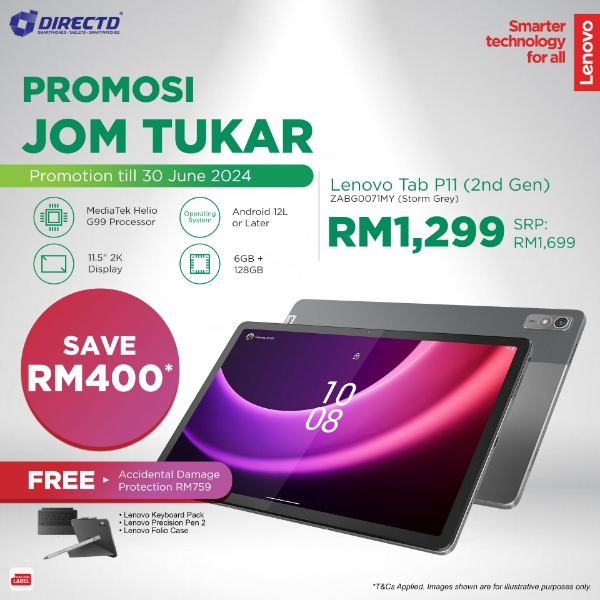 Picture of Lenovo Tab P11 2nd Gen [6GB RAM | 128GB ROM] SAVE RM400 + GIFTS