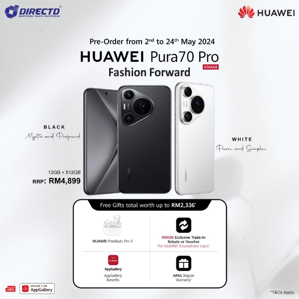 Picture of 🆕HUAWEI Pura 70 Pro [12GB RAM | 512GB ROM] Pre Order 2-24 May 2024 & Get FREE GIFTS worth up to RM2336