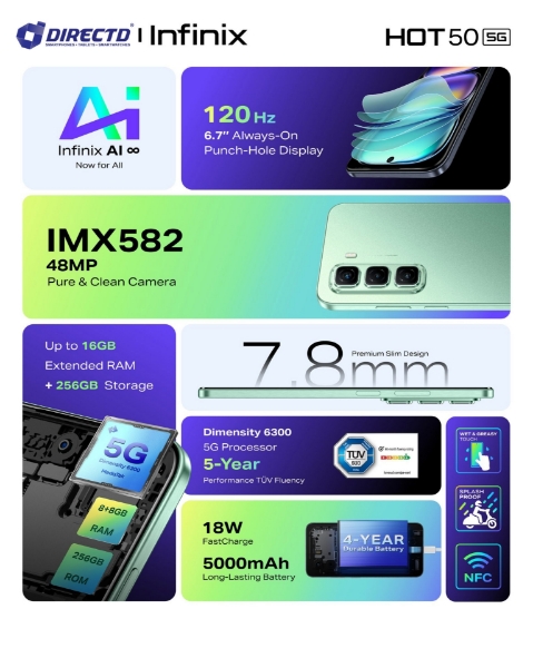 Picture of Infinix Hot 50 5G [8GB+8GB RAM | 256GB ROM]