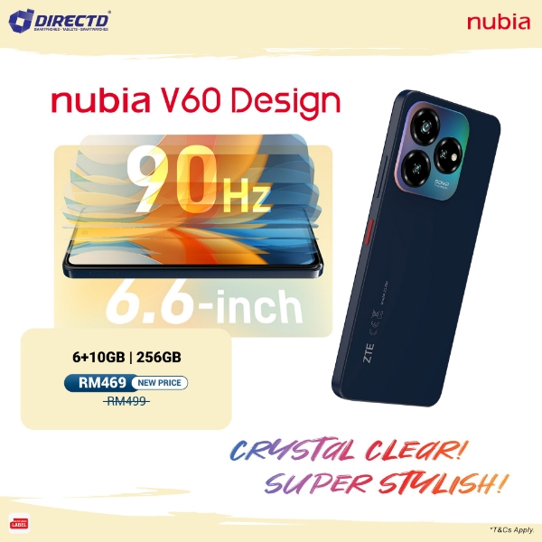 Picture of Nubia V60 Design [6GB + 10GB Extended RAM | 256GB ROM]