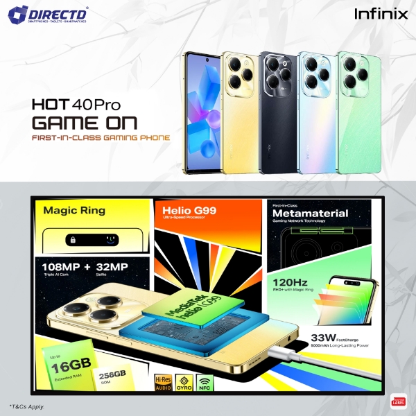 Picture of Infinix Hot 40 Pro [8GB+8GB RAM | 256GB ROM] Ready Stock
