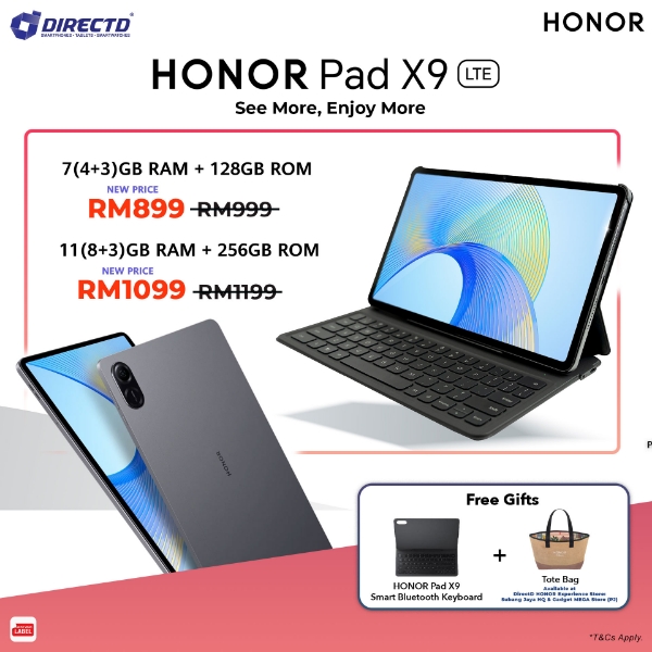 Picture of [NEW PRICE] HONOR Pad X9 [LTE | 4GB + 3GB RAM | 128GB ROM] 