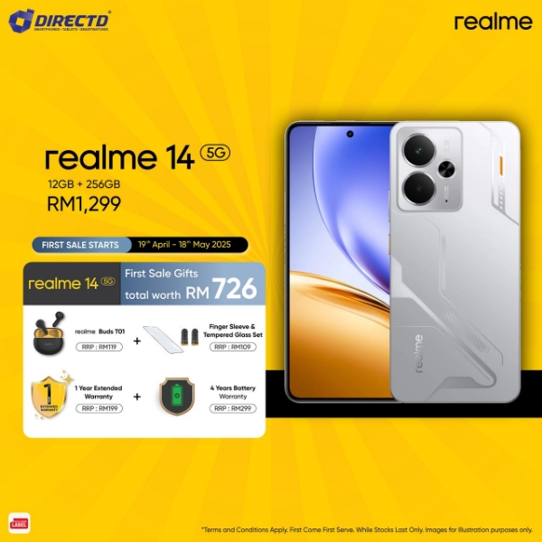 Picture of 🆕 realme 14 5G [12GB RAM | 256GB ROM] Ready Stock +  FREEBIES worth up to RM726*