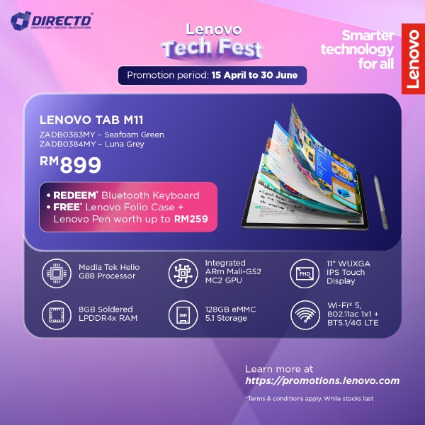 Picture of Lenovo Tab M11 [LTE | 4GB/8GB RAM | 128GB ROM] +FREEGIFT