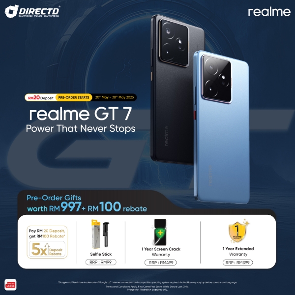 Picture of 🆕 realme GT 7 [12GB+12GB RAM | 512GB ROM] Pre-Order till 30 May & Get GIFTS worth RM997 + RM100 Rebate