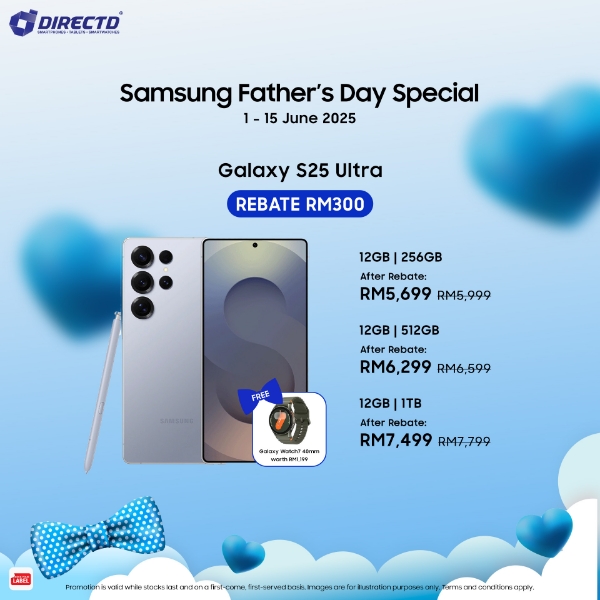 Picture of SAMSUNG Galaxy S25 Ultra [256GB | 512GB | 1TB] Enjoy RM300 rebate + GET a FREE Galaxy Watch 7 40 mm worth RM1199😍