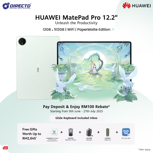 Picture of 🆕 HUAWEI MatePad Pro 12.2-inch 2025 PaperMatte Edition WIFI [12GB+512GB] Pre-Order till 27 July