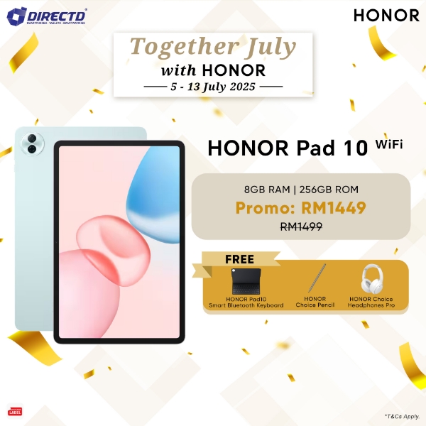 Picture of 🆕 HONOR Pad 10 Wi-Fi [8GB+256GB] FREE GIFTS worth RM1097
