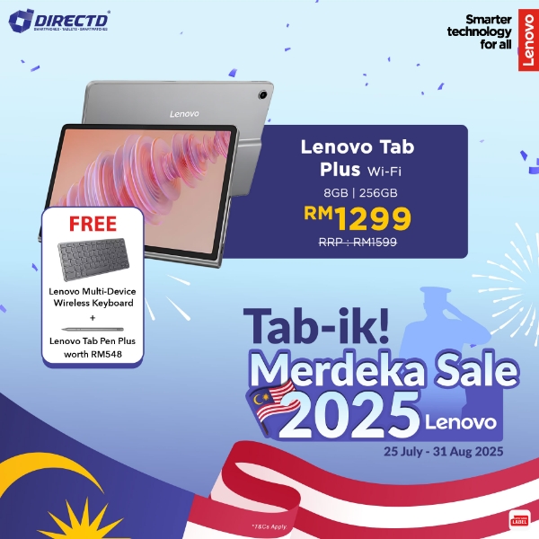Picture of Lenovo Tab Plus WiFi [8GB RAM | 256GB ROM] Free Gifts worth RM548
