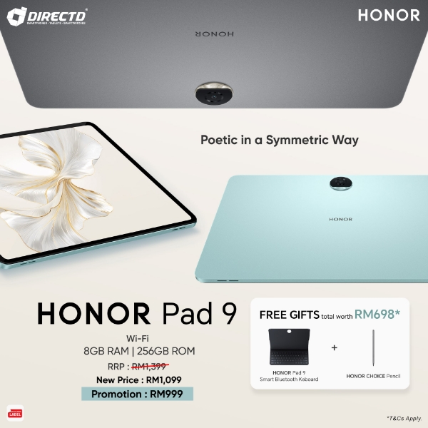Picture of [NEW PRICE] HONOR Pad 9 Wifi [8GB RAM | 256GB ROM] Free Gifts