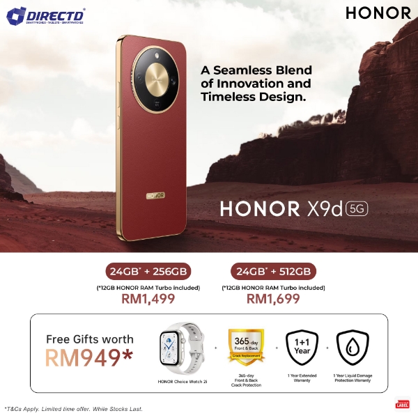 Picture of 🆕 HONOR X9d 5G [256GB | 512GB] Ready Stock & Get Free Gifts worth RM949