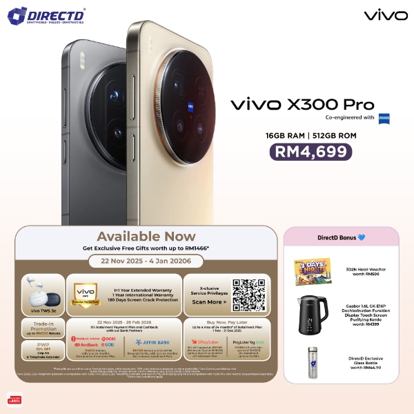 Picture of 🆕 vivo X300 Pro 5G [16GB+512GB] + 𝐄𝐱𝐜𝐥𝐮𝐬𝐢𝐯𝐞 𝐆𝐢𝐟𝐭𝐬 𝐰𝐨𝐫𝐭𝐡 𝐔𝐩 𝐭𝐨 𝐑𝐌𝟐𝟒𝟎𝟗