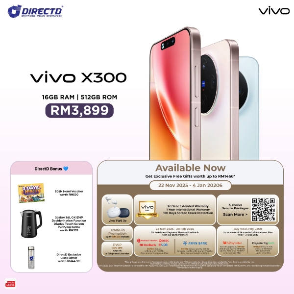 Picture of 🆕 vivo X300 5G [16GB+512GB] 𝐄𝐱𝐜𝐥𝐮𝐬𝐢𝐯𝐞 𝐆𝐢𝐟𝐭𝐬 𝐰𝐨𝐫𝐭𝐡 𝐔𝐩 𝐭𝐨 𝐑𝐌𝟐𝟒𝟎𝟗