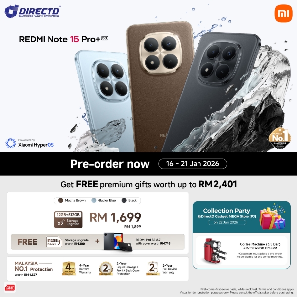 Picture of 🆕 Redmi Note 15 Pro+ 5G [12GB RAM | 512GB ROM] Pre-Order 16-21 Jan & Get Premium Gifts worth up to RM2401