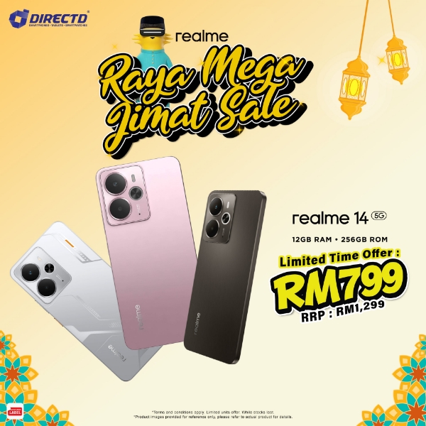 Picture of  realme 14 | 5G [12GB RAM | 256GB ROM] RM799 ONLY! Raya MEGA Jimat Sale dgn realme😻