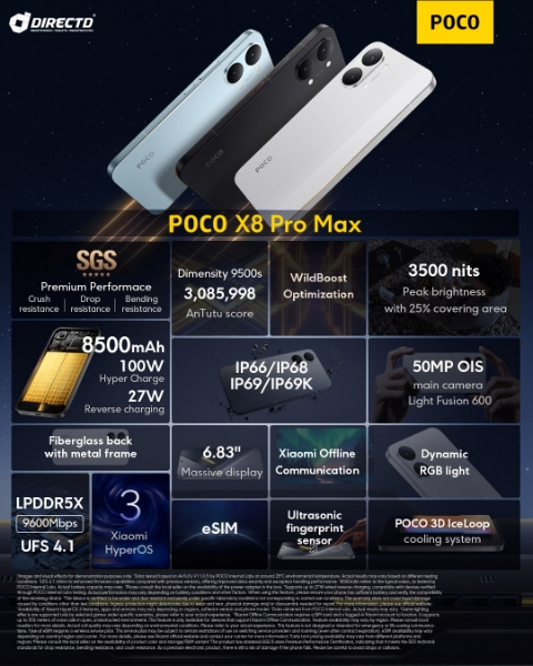 Picture of 🆕 POCO X8 Pro Max [12GB RAM | 256GB/512GB ROM] 