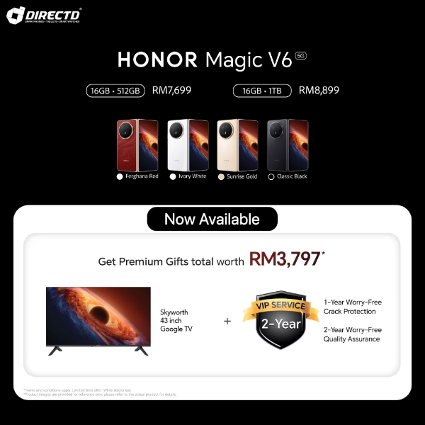 Picture of 🆕 HONOR Magic V6 [16GB RAM | 512GB/1TB ROM] Get FREE Skyworth Google TV Until 14 June 2026